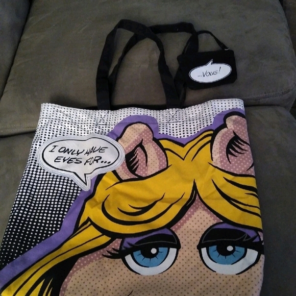 Miss Piggy Comic Tote Bag 15 X 15" The MUPPETS YEAR 2010 - Picture 1 of 5
